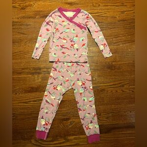 Hanna Pink and purple bird print pajamas